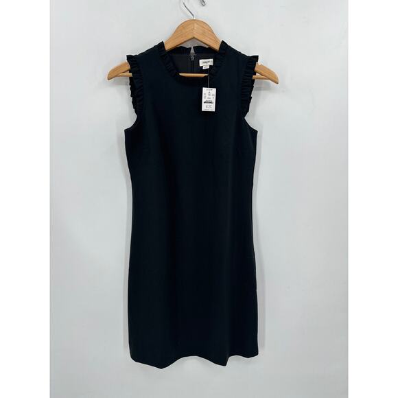 J. Crew Ruffleneck suiting dress in Black Size 0 Sheath Dress - Picture 4 of 9